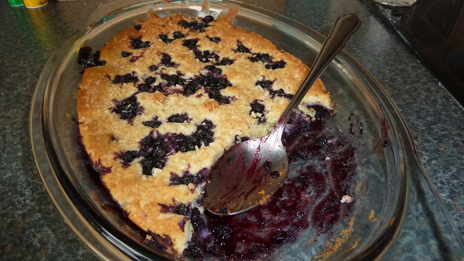 Borůvkovo-kokosový moučník