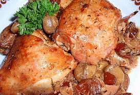 Brusinkové kuře se žampiony