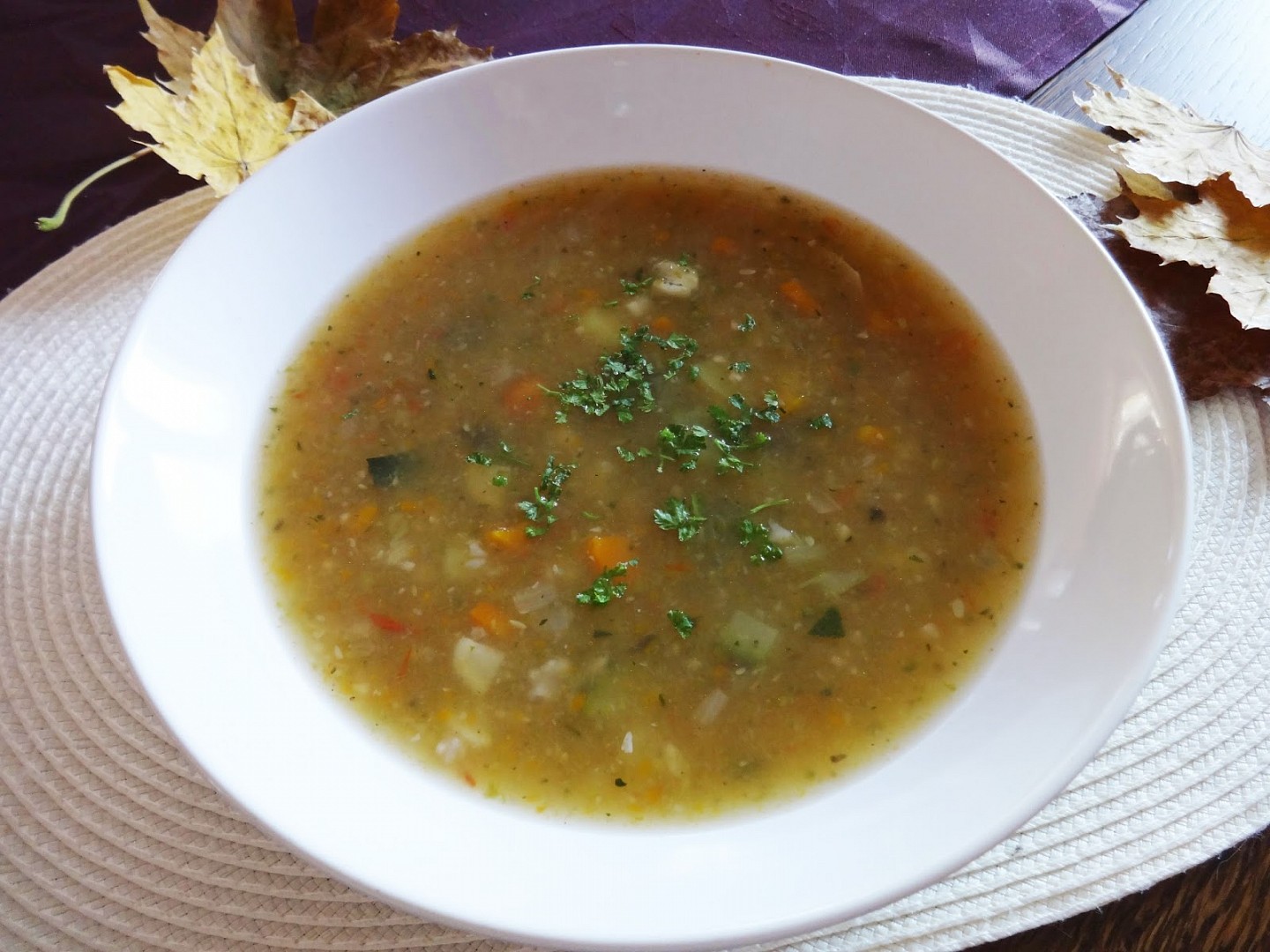 Hustá zeleninová polévka s pohankou