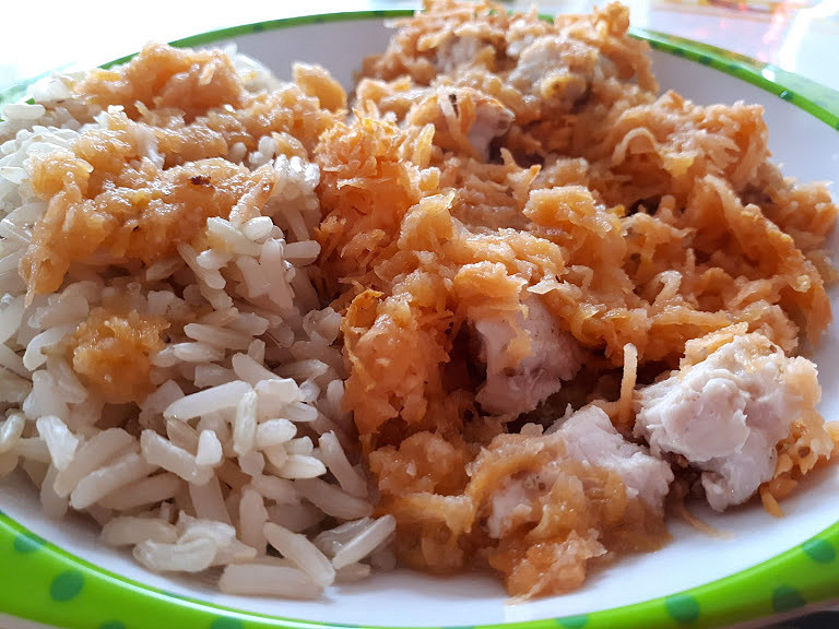 Krůtí kousky pečené v nastrouhaných batátech – pro nejmenší