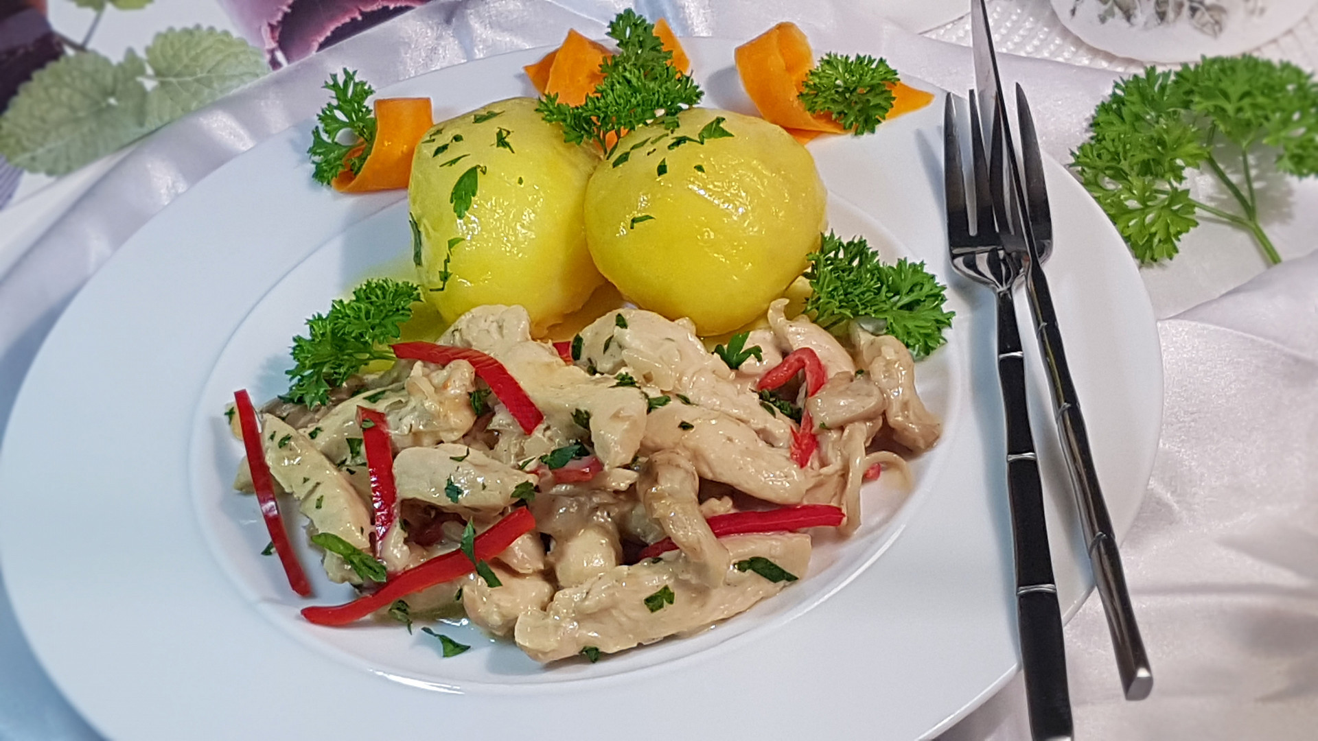 Krůtí špalíčky v ragú z hlívy ústřičné