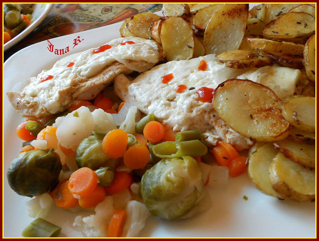 Kuřecí prsa s nivou v parním hrnci