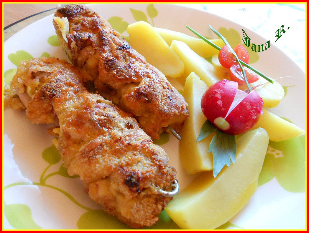 Kuřecí špízy s Hermelínem a ředkvičkami