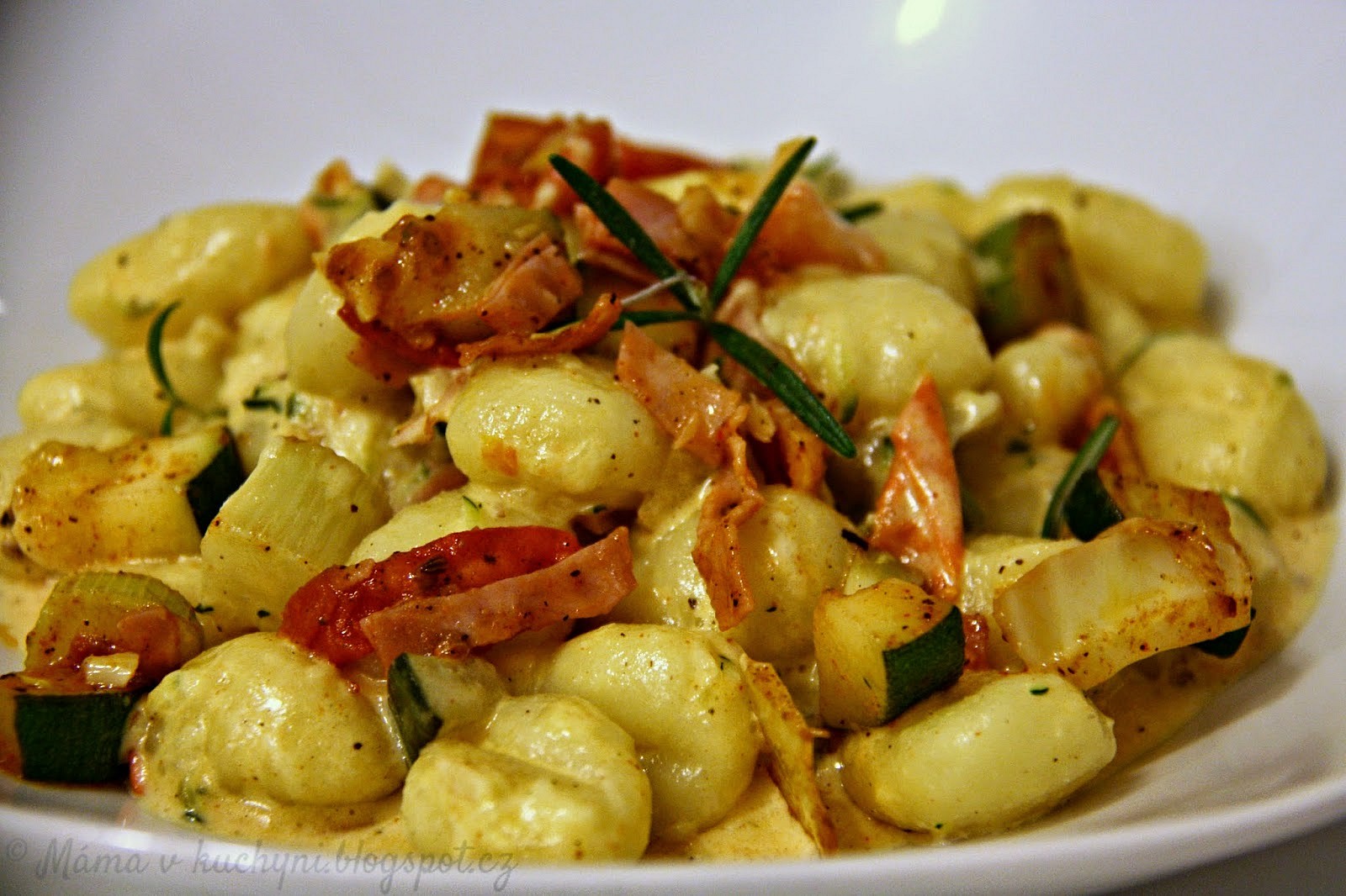 Nočky s rajčátky, cuketou a fenyklem