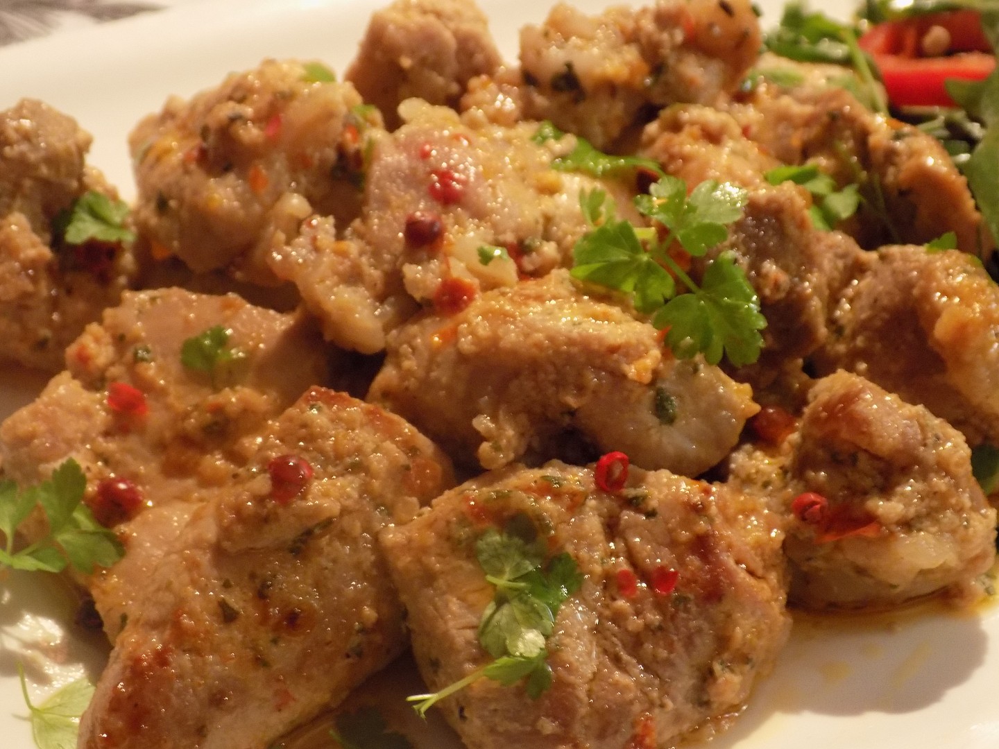 Ohnivé vepřové kostky