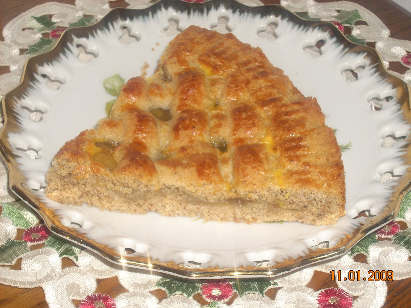 Ořechový koláč s pomerančovou zavařeninou