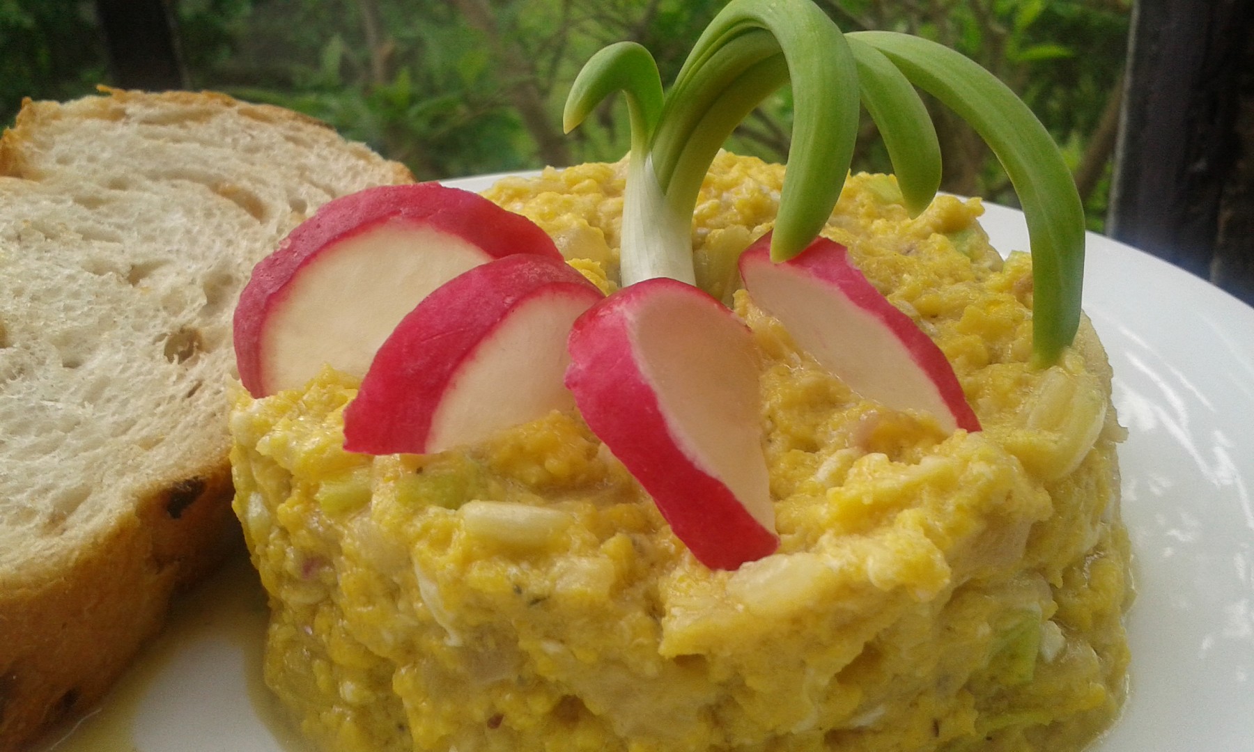 Pomazánka z droždí a ředkviček.