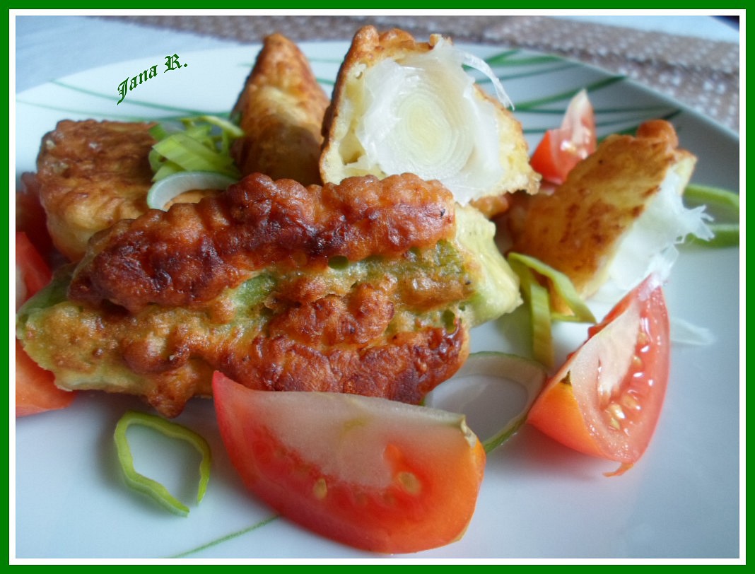 Pórek v sýrovém těstíčku