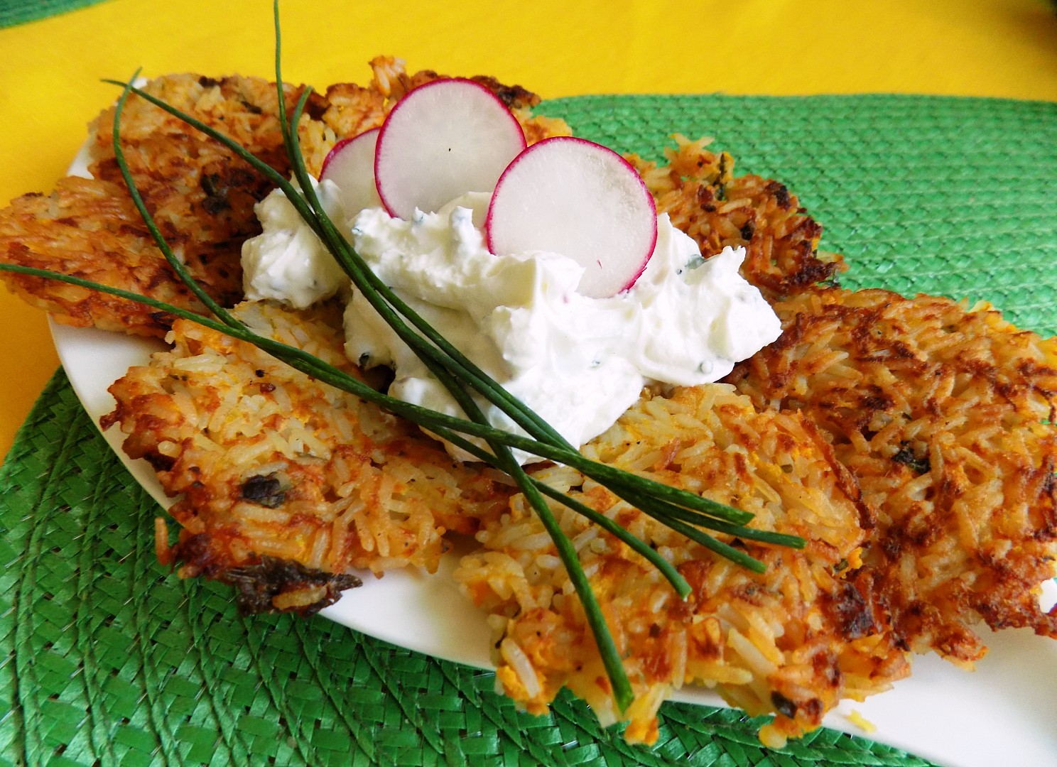 Rýžové placky se zeleninovým tvarohem