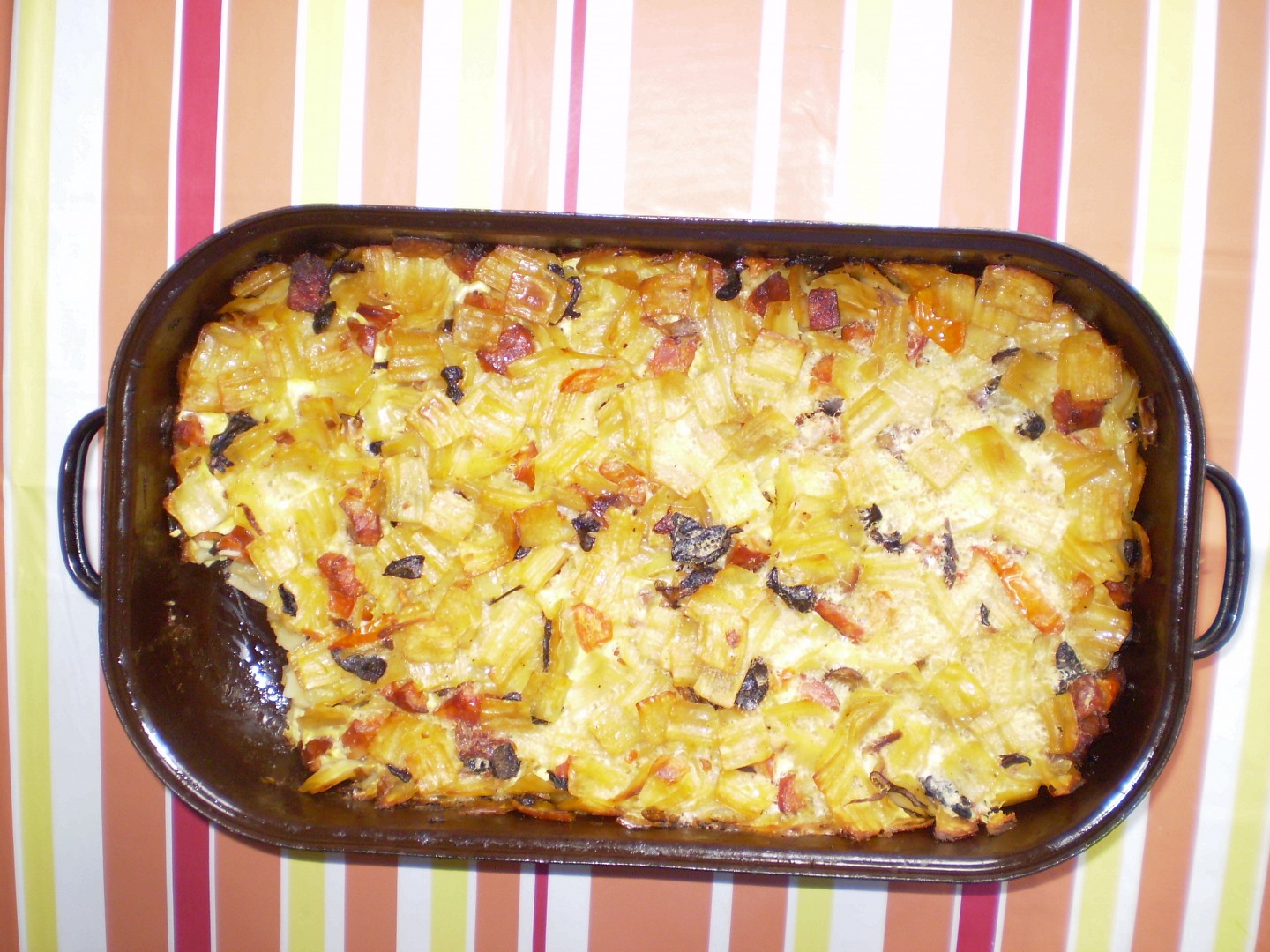 Šunkofleky se zeleninou a houbami