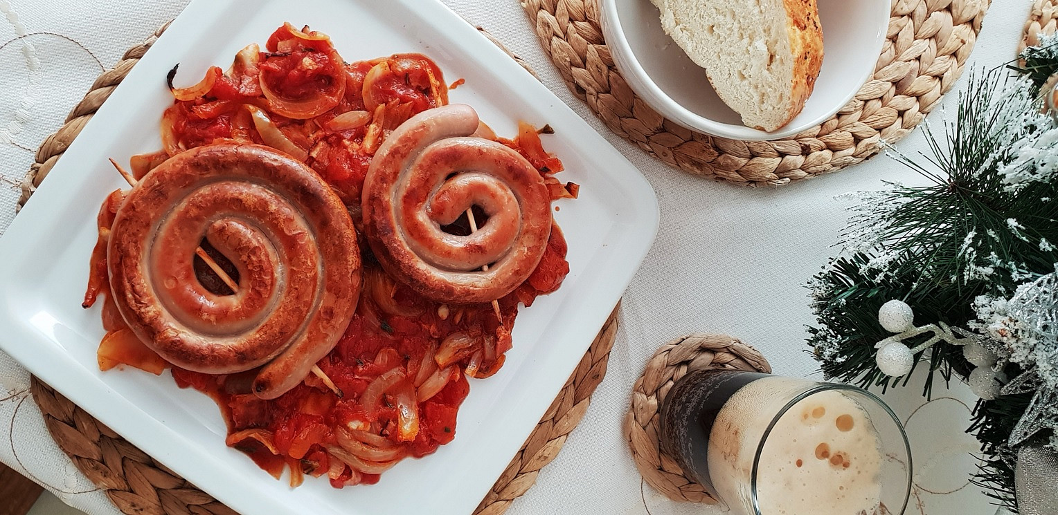 Vinná klobása na černém pivě