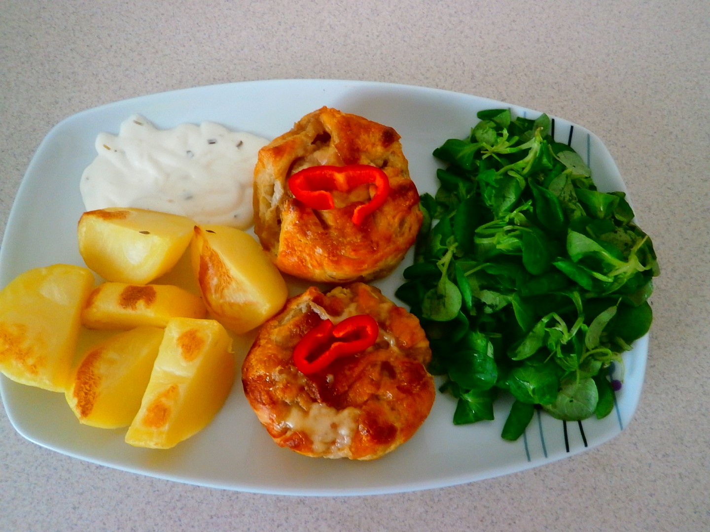 Žampiony v listovém těstě