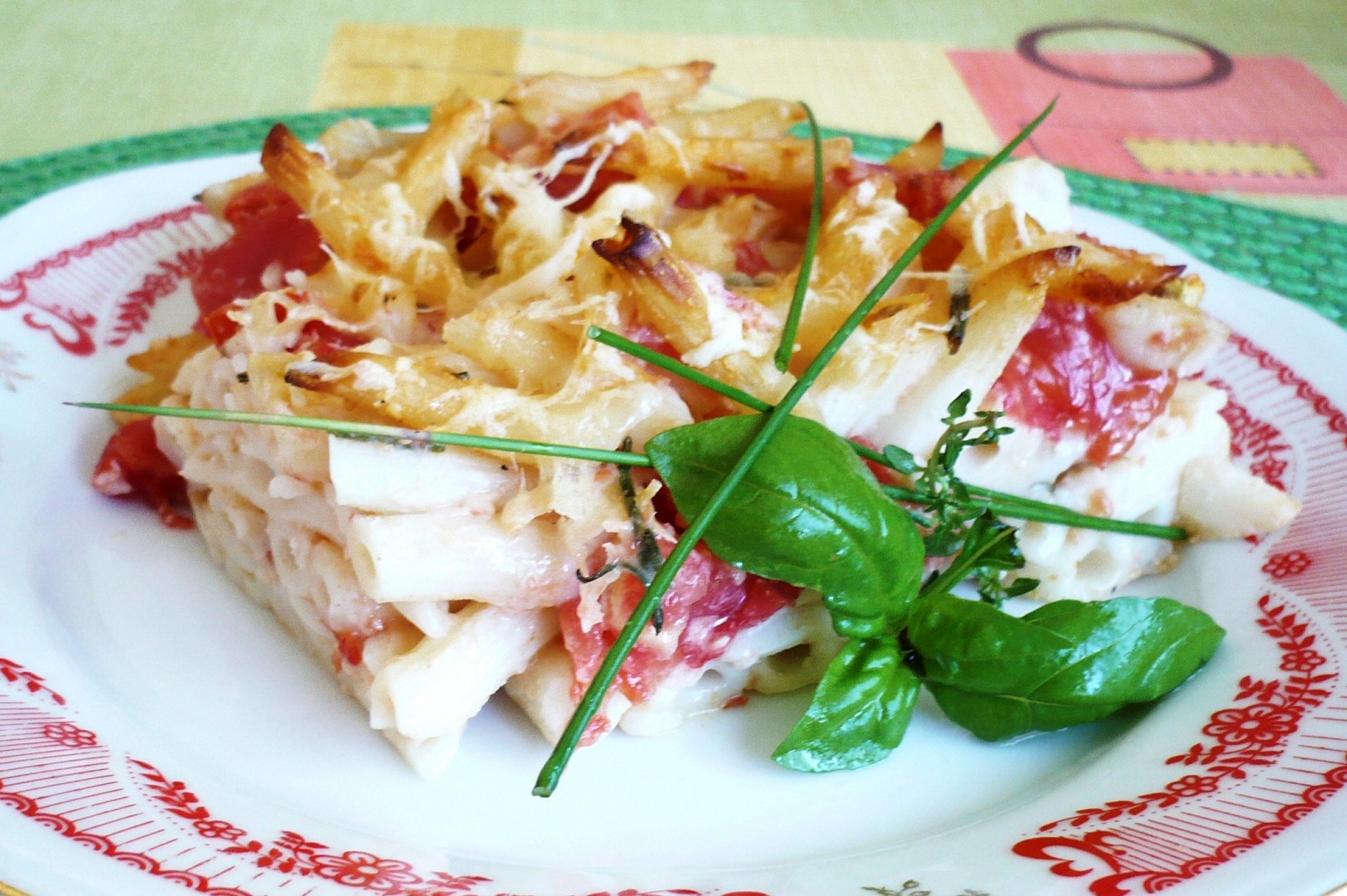 Zapečené penne těstoviny