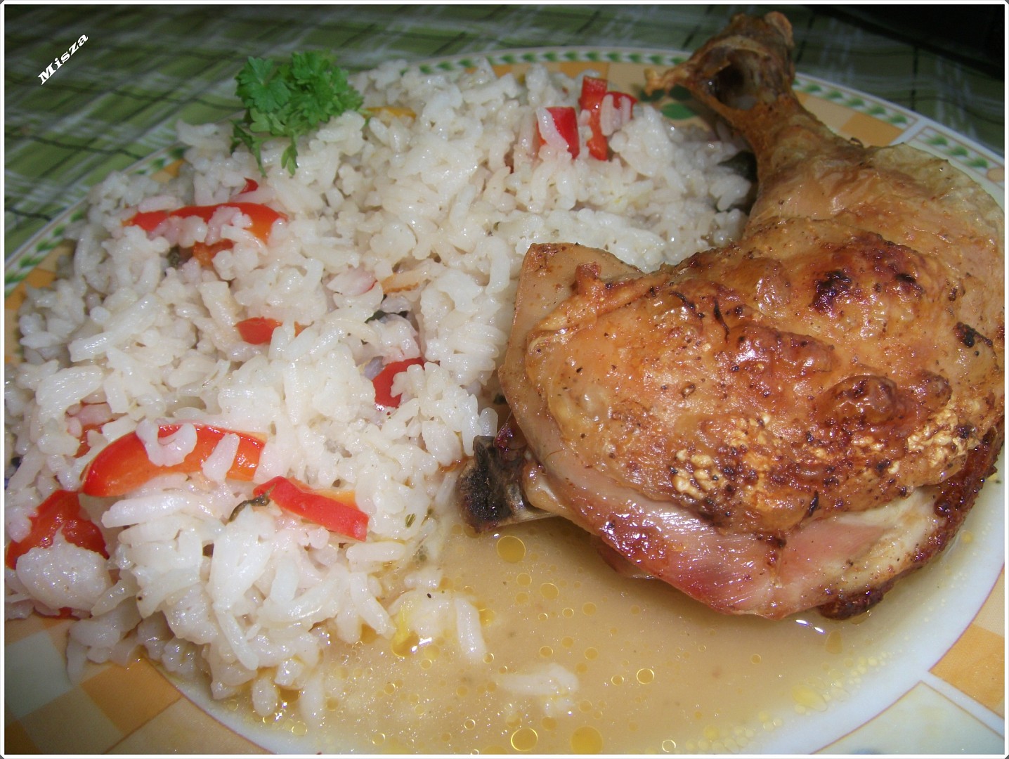 Zeleninová rýže s kuřetem pečené v troubě